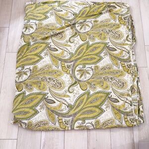 CRATE & BARREL Green Paisley ABIGAIL Duvet Cover 100% Cotton 106” X 96” King